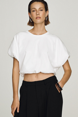 Citizens of Humanity Cotton Gia Bubble-Hem Tee by Anthropologie