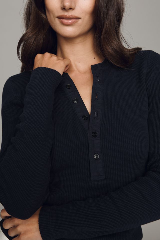 Citizens of Humanity Drea Cotton Waffle Henley Top #2