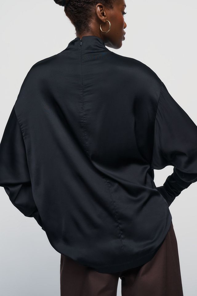 AGOLDE Bryony Satin Turtleneck Top #1
