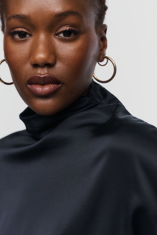 AGOLDE Bryony Satin Turtleneck Top #3