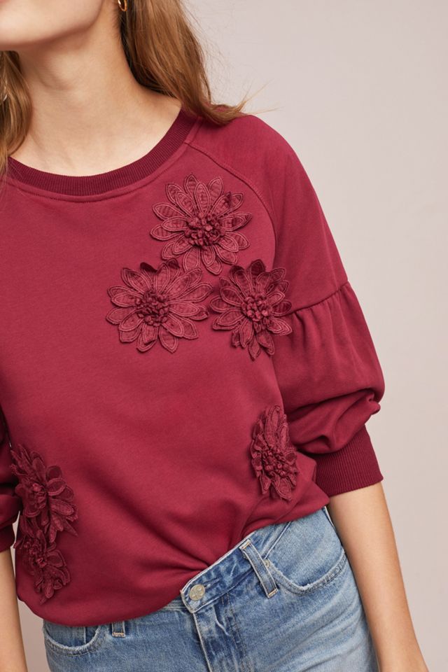 Floral Applique Sweatshirt #2