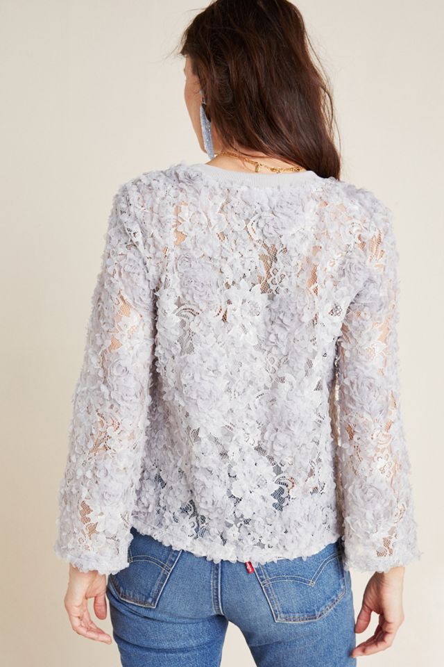Freda Appliqued Lace Pullover #1