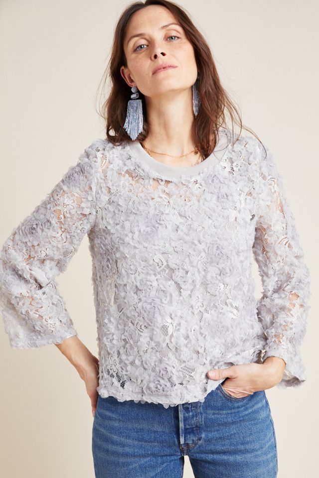 Freda Appliqued Lace Pullover #3