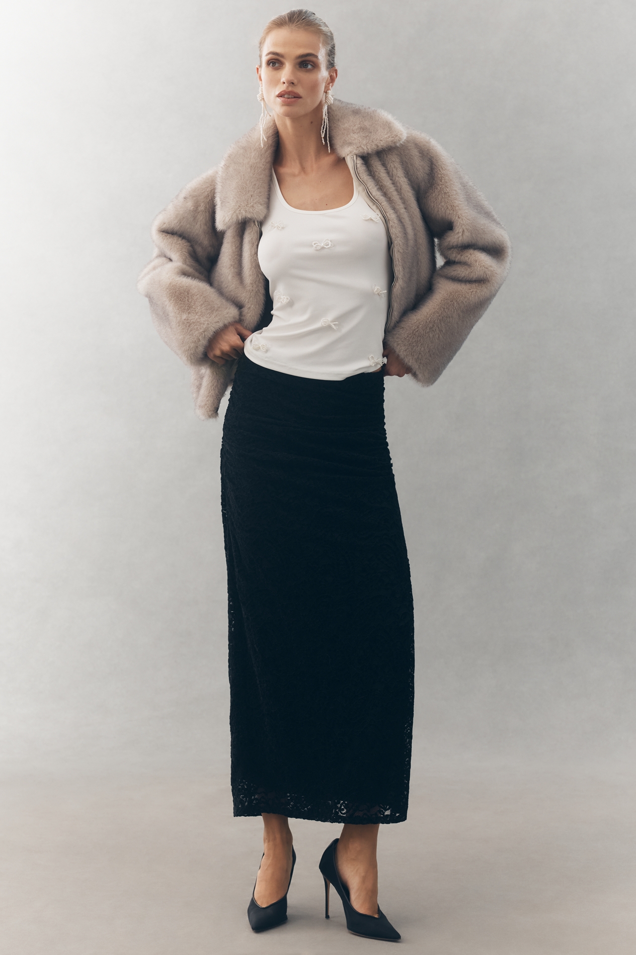 By Anthropologie Crystal Bow Tank Top