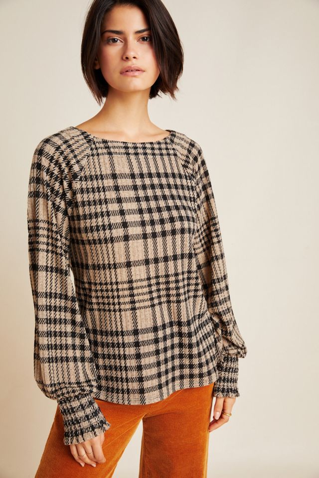 Katrina Smocked Plaid Pullover #3
