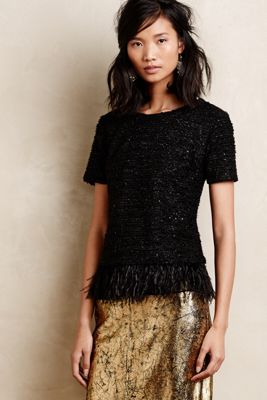 Feathered Boucle Top