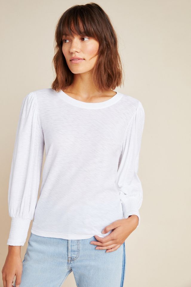 Loren Smocked Peasant Tee #3