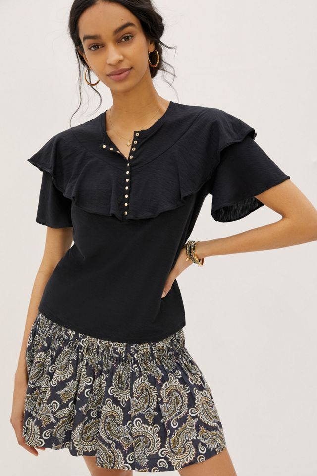 Ruffled Henley Top