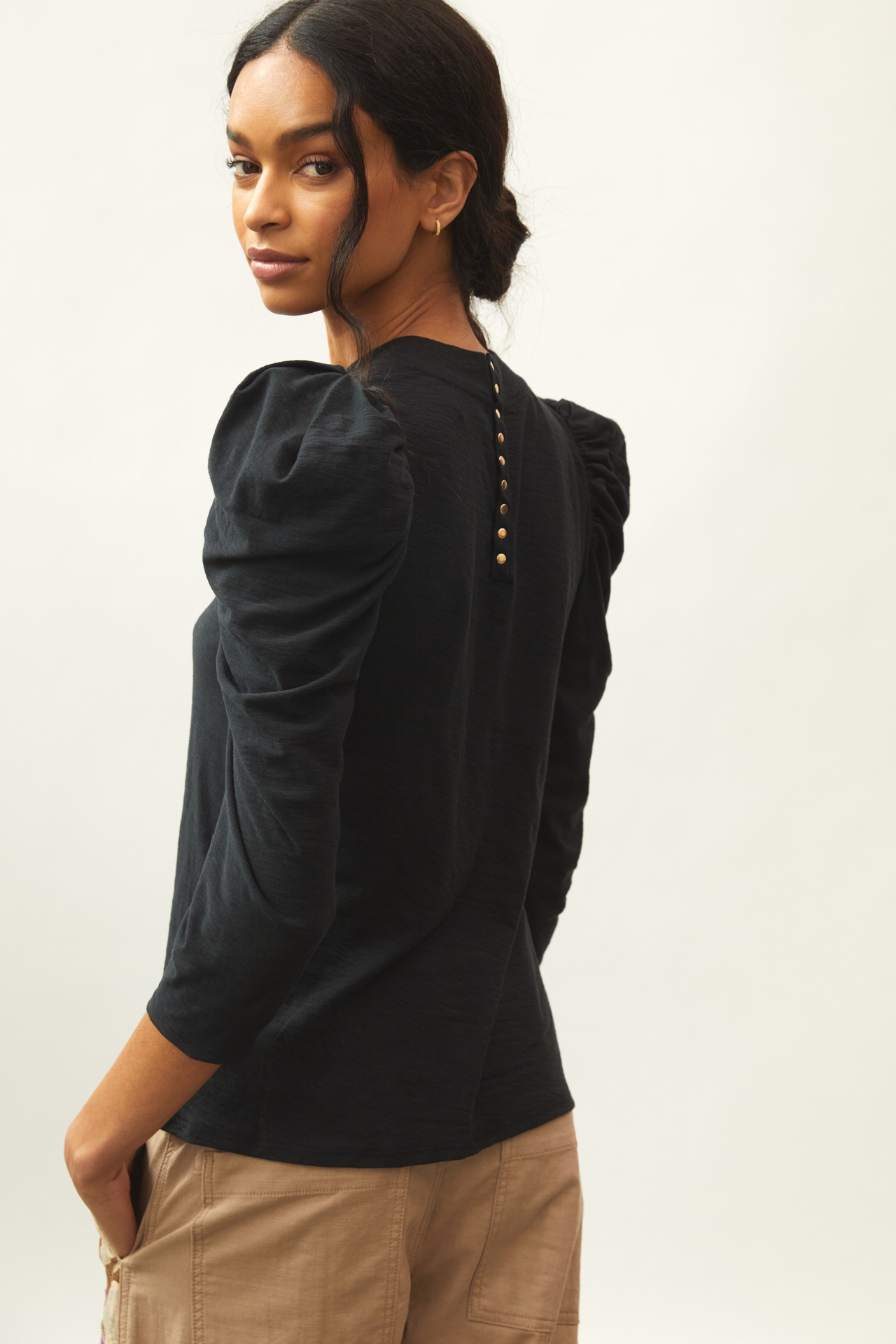 Nation Los Angeles Zeta Puff-Sleeve Top