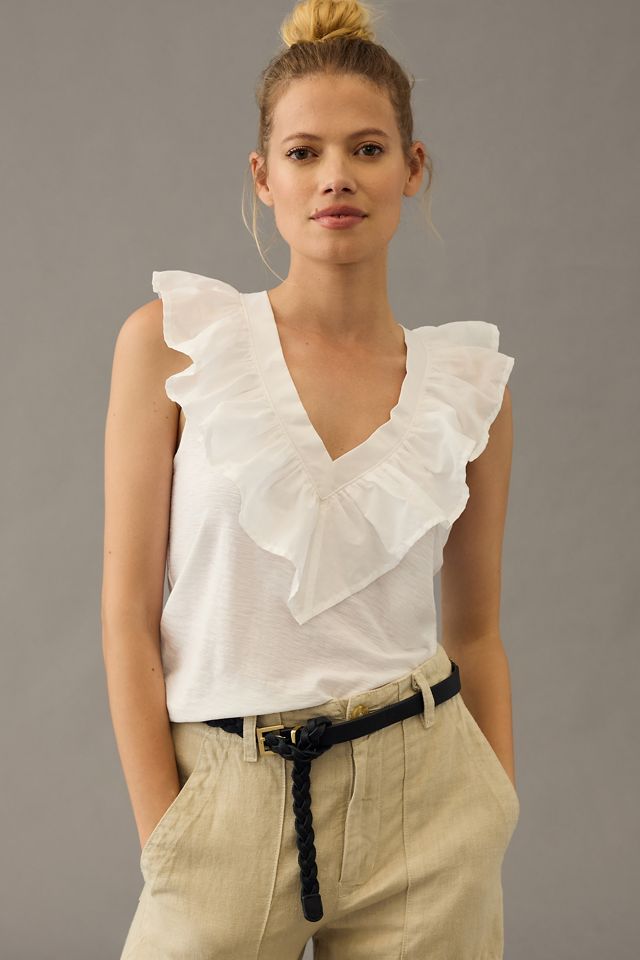 Nation LTD Golda Ruffled V-Neck Top | Anthropologie