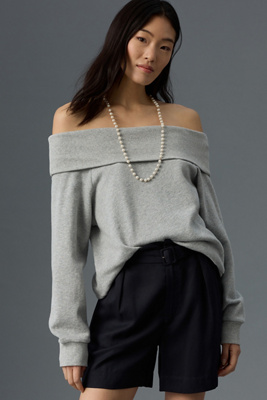NATION LTD BARBIE LONG-SLEEVE OFF-THE-SHOULDER TOP