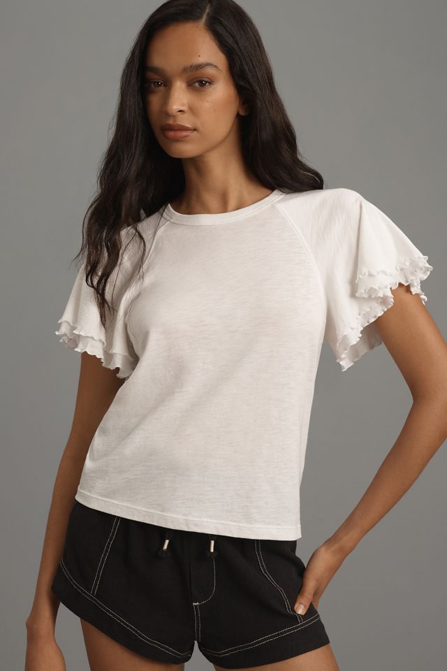 Nation Los Angeles Macy Flutter-Sleeve Raglan Top #3