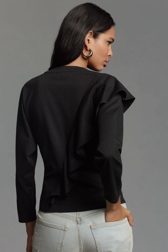 Nation Los Angeles Farrah Asymmetrical Ruffle Top #1