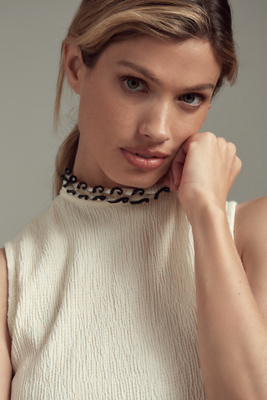 NATION LTD PEARL RUFFLE-NECK TOP 
