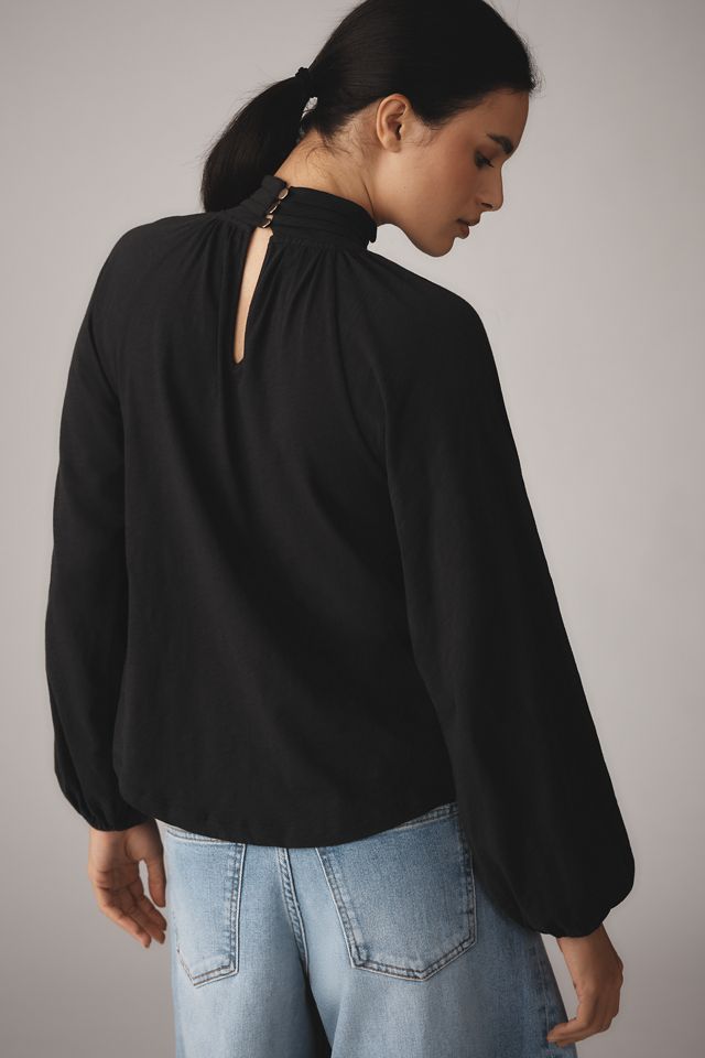 Nation Los Angeles Rosalie Long-Sleeve Keyhole Blouse #1