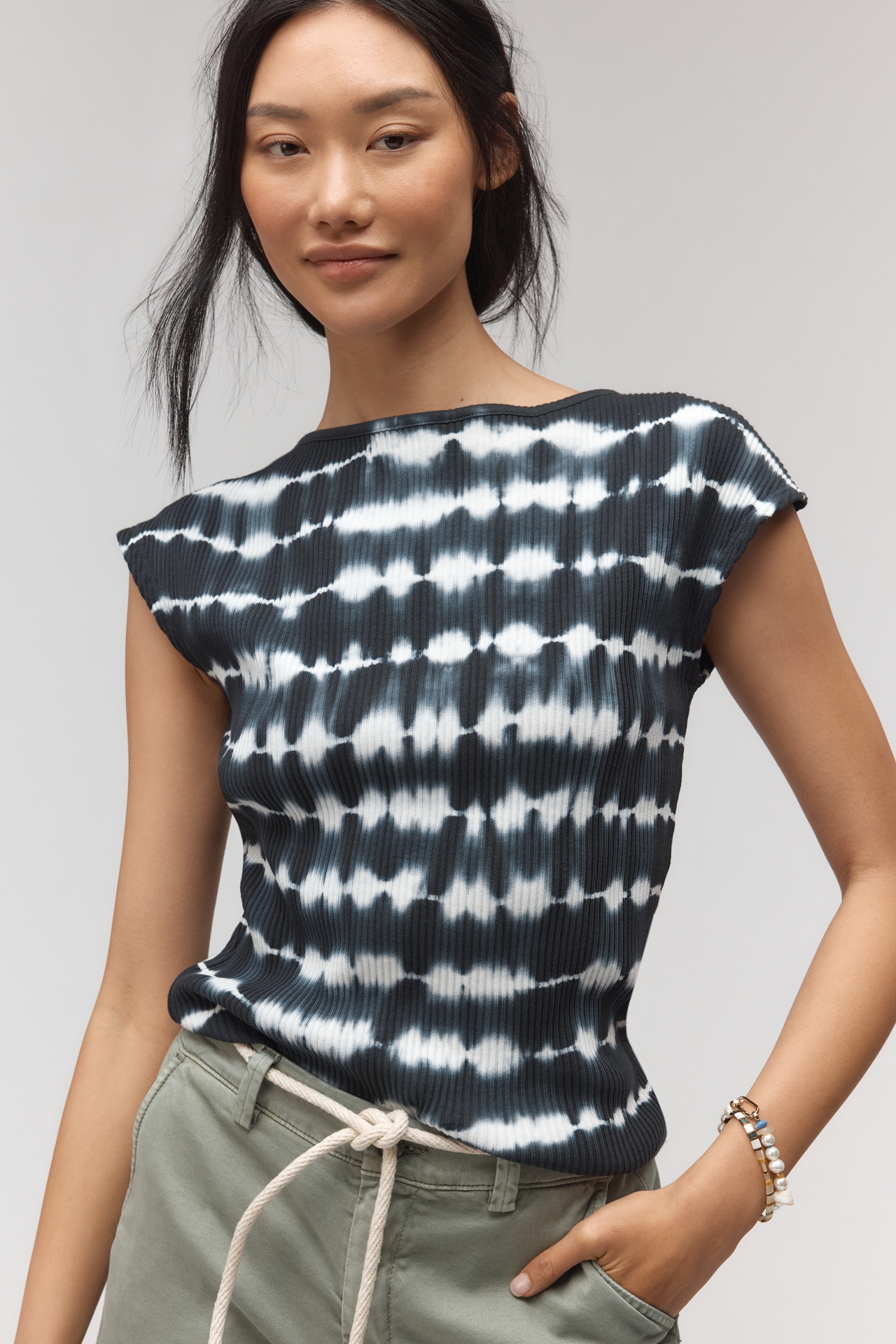 Nation Los Angeles Jilli Cap-Sleeve Cotton Top