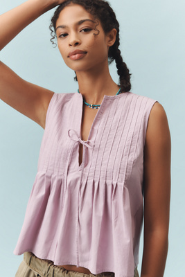 Nation Los Angeles Ali Sleeveless Tie-front Top