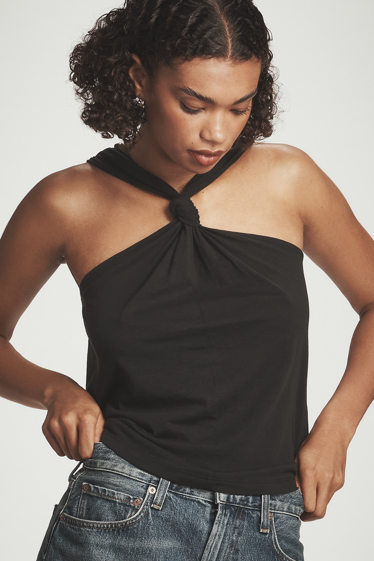 Nation Los Angeles Lena Knotted Halter Tank Top