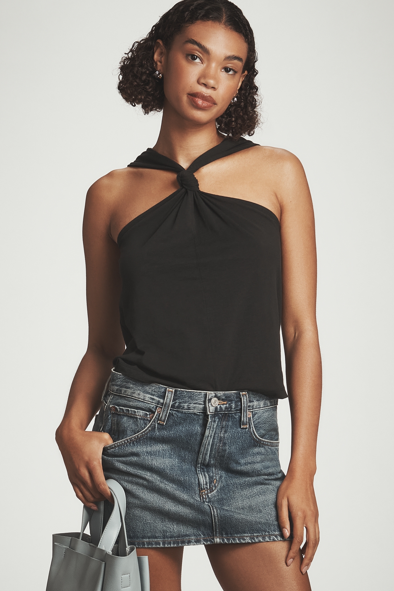 Nation Los Angeles Lena Knotted Halter Tank Top