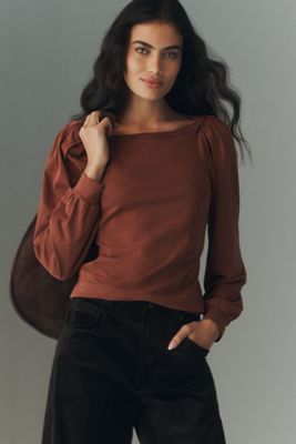 Nation Los Angeles Sammy Envelope-Neck Top