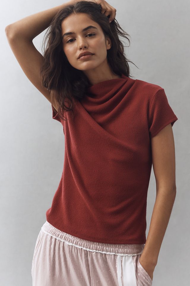 Nation Los Angeles Katie Short-Sleeve Draped Top #3