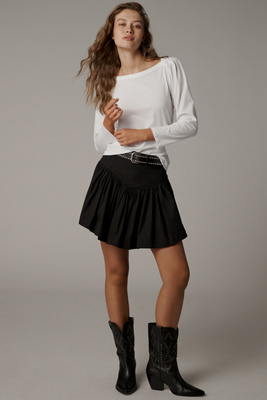 Nation Los Angeles Amelie Envelope-neck Top In White