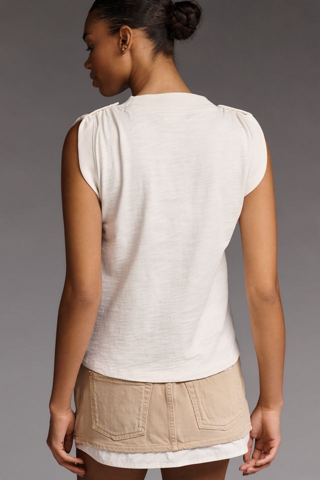 Nation Los Angeles Mikka Buttoned-Shoulder Tank #3