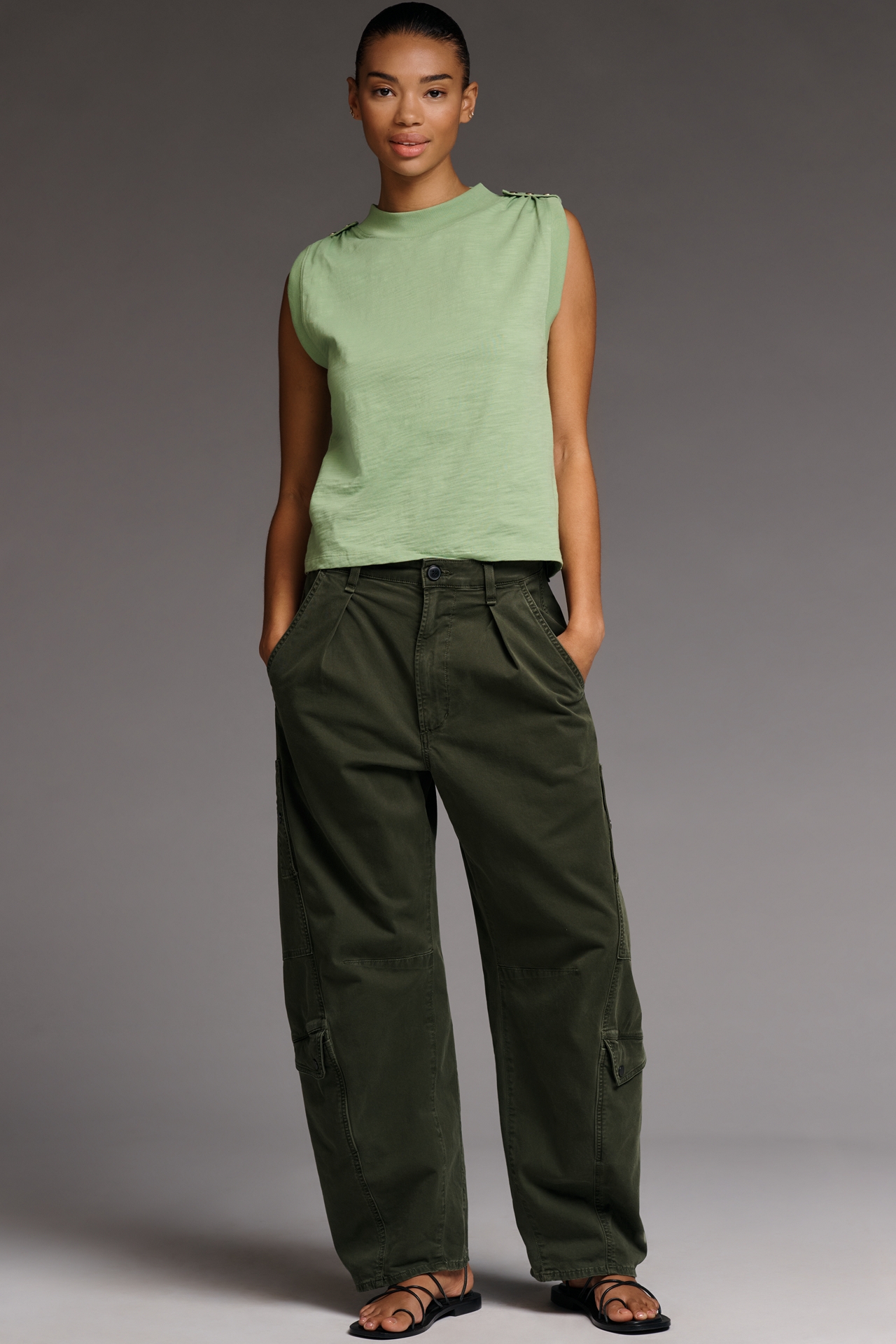 Nation Los Angeles Mikka Buttoned-Shoulder Tank