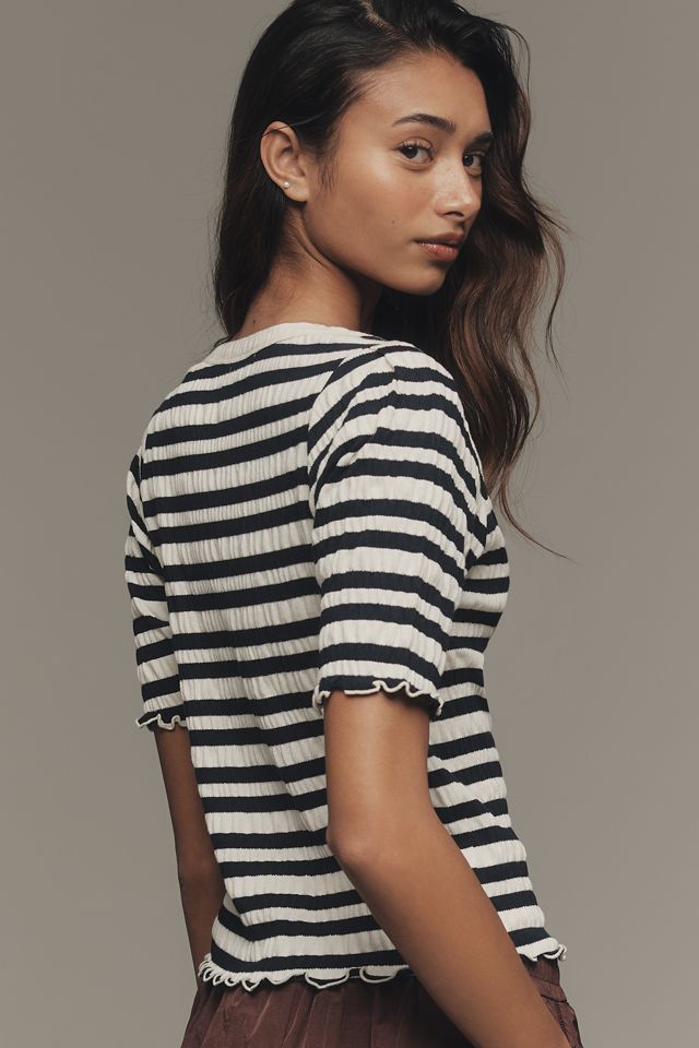 Nation Los Angeles April Ruched Half-Sleeve Top  #1