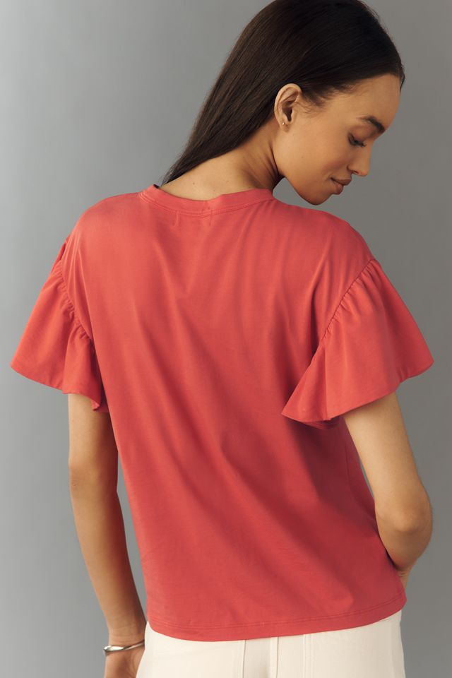 Nation Los Angeles Camille Flutter-Sleeve Tee #1