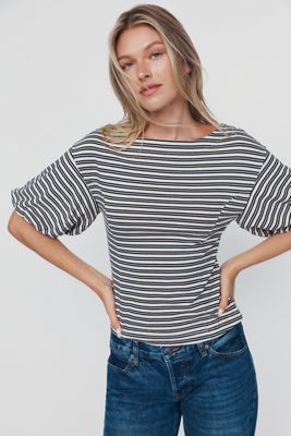 Nation Los Angeles Sophia Cotton Puff Sleeve Tee