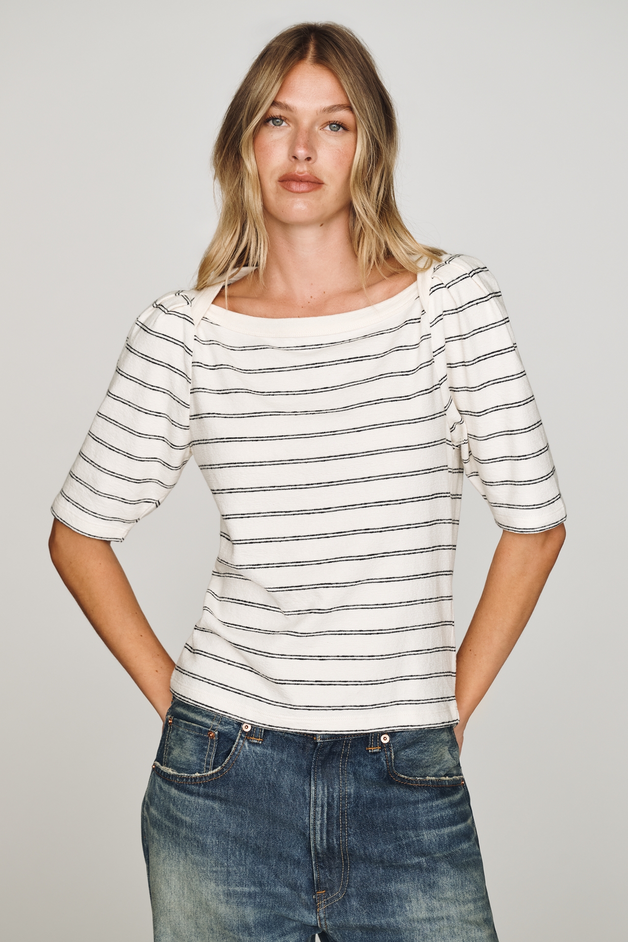 Nation Los Angeles Deana 100% Cotton Envelope Tee