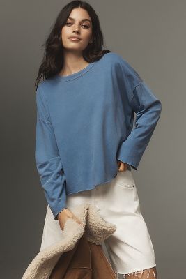 Nsf Loffler Boxy Tee In Blue