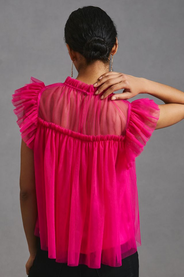 Sunday in Brooklyn Ruffled Mesh Top #1