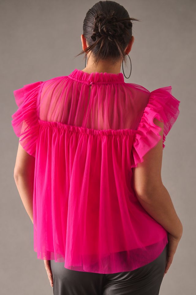 Sunday in Brooklyn Ruffled Mesh Top #5