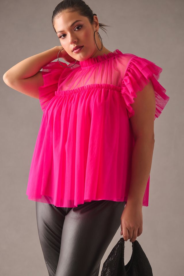 Sunday in Brooklyn Ruffled Mesh Top #6