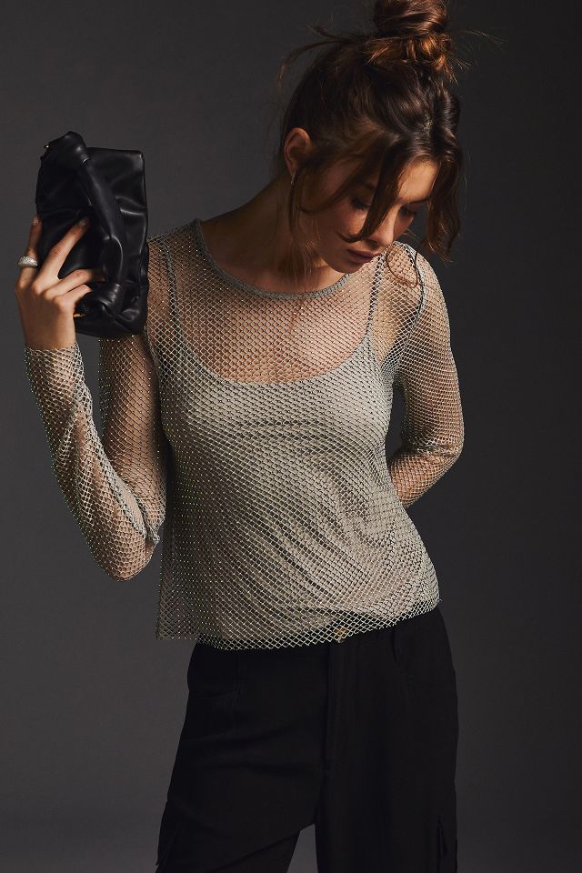 Sunday in Brooklyn Mesh Sparkle Top | Anthropologie