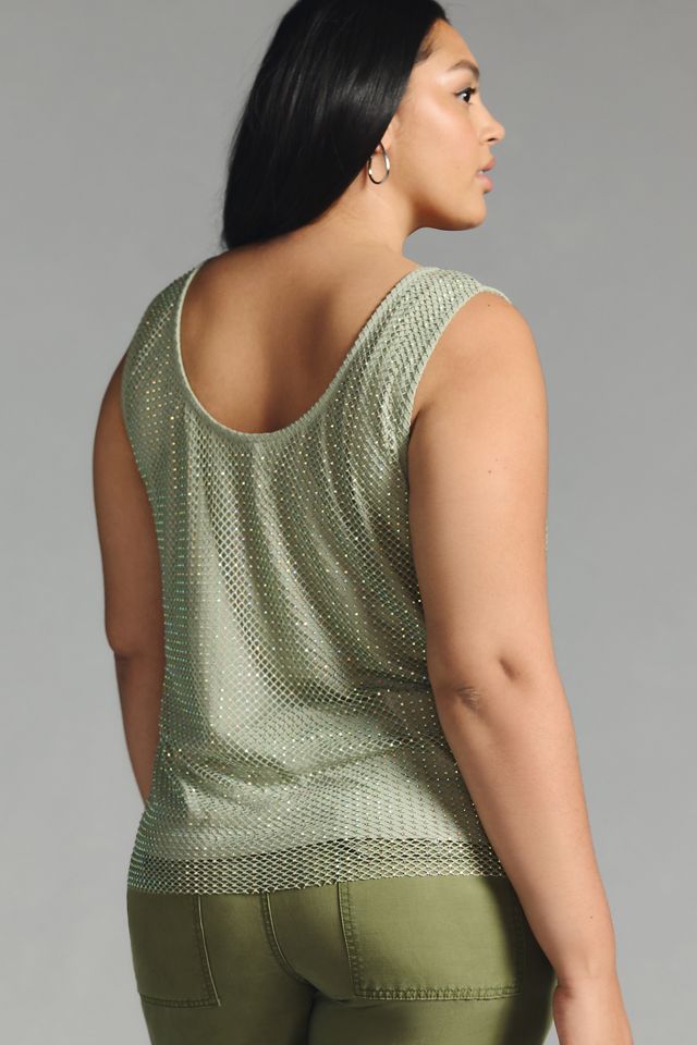 Sunday in Brooklyn Rhinestone Mesh Tank #5