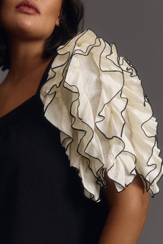 Sunday in Brooklyn Square-Neck Ruffle-Sleeve Babydoll Top #6