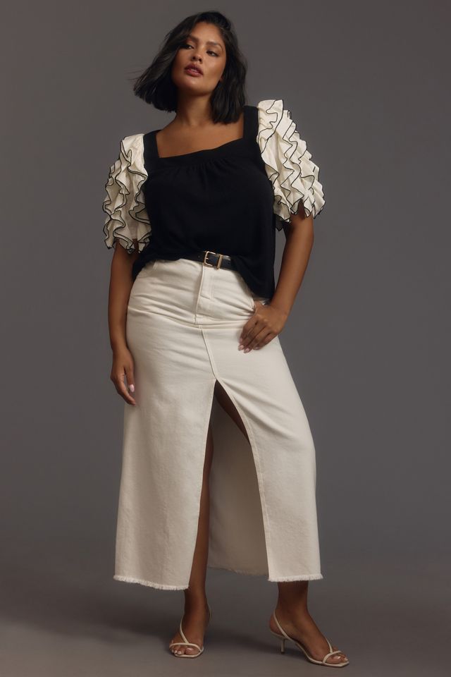 Sunday in Brooklyn Square-Neck Ruffle-Sleeve Babydoll Top #7