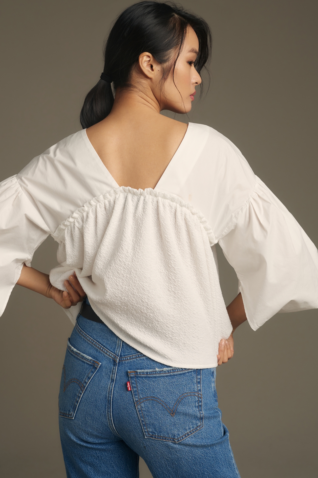 Sunday Brooklyn Puff-Sleeve Blouse