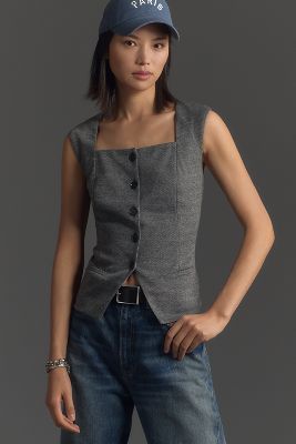 Shop Sunday In Brooklyn Square-neck Vest Top In Grey