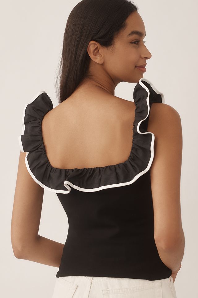 Sunday in Brooklyn Ruffle-Trim Crop Tank #2
