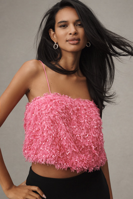 Shop Sunday In Brooklyn Cami Feathered Tank Top
