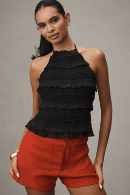 Sunday In Brooklyn Ruffle Halter Tank Top