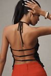 By Anthropologie Sheer Smocked Halter Blouse