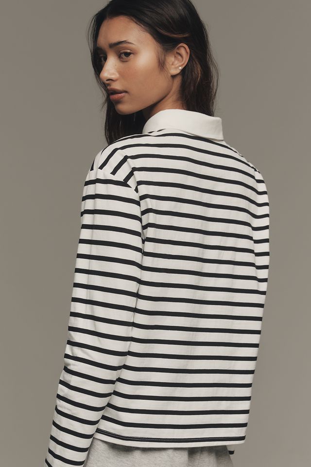 Sunday in Brooklyn Long-Sleeve Polo Top #1