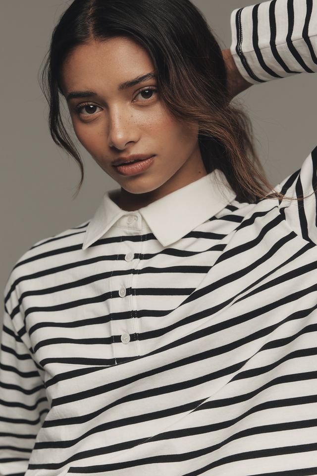 Sunday in Brooklyn Long-Sleeve Polo Top #3