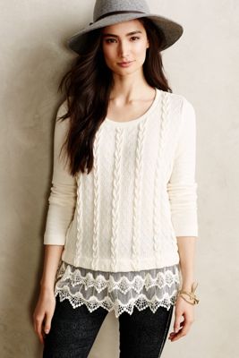 Lace-Dipped Pullover