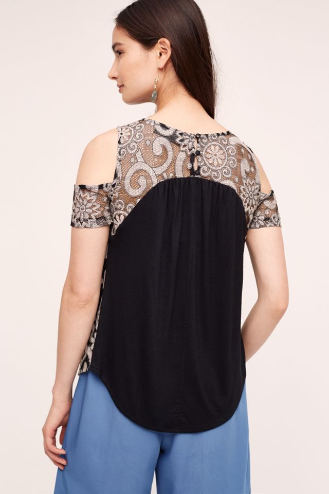 Emma Open-Shoulder Lace Top #1